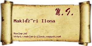 Maklári Ilona névjegykártya